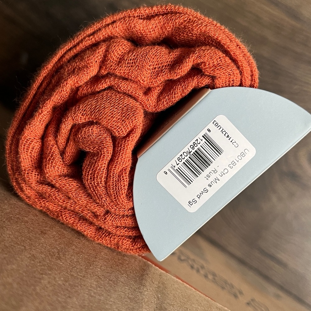 Little Unicorn Rust Cotton Muslin Swaddle - Picture 3 of 5